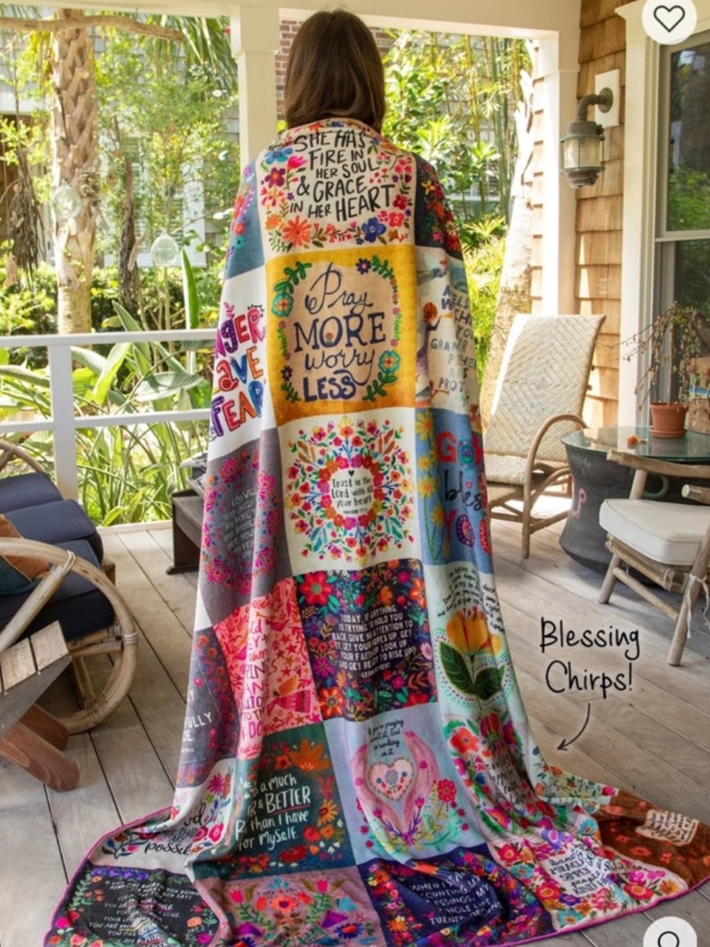 Natural Life Blessings XL Inspirational Patchwork Blanket or Wall Hanging - Picture 2 of 4